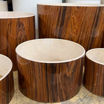 ROSEWOOD and Maple 9 pcs shell set - DOUBLE BASS - 5 ply core Drum Shell 9 pcs set - Clear gloss polished BEST OFFERS ACCEPTED! image 6
