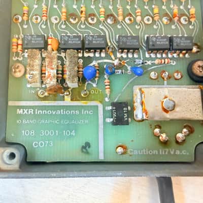 MXR Model 108 10-Band Graphic Equalizer EQ Pedal Blue AC Powered 1970's image 8