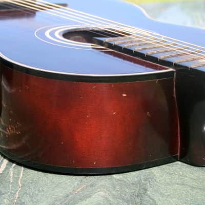 Yamaha Nippon Gakki Dynamic Guitar No.10B Red Label 1961 Maroon+Original Semi Hrad Case image 14