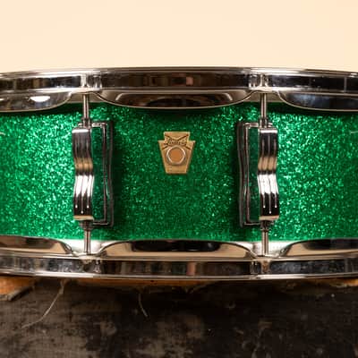 Ludwig Legacy 5x14 Green Sparkle Snare Drum image 1