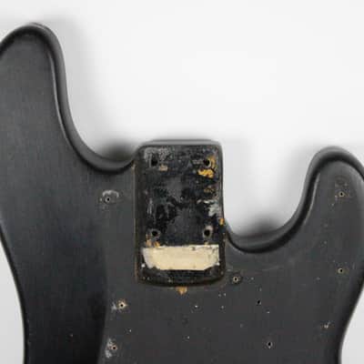 1966 Vintage Fender Precision Bass Project BODY Lightweight 4.4 LBS ~Refin~ Black PBass 1960s USA w/Original Neck Plate image 2