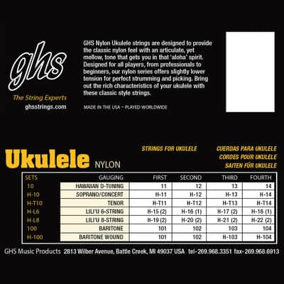 GHS Tenor Ukulele Strings Black Nylon w/Wound 3rd image 2