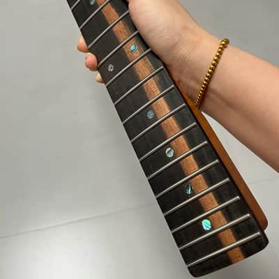 AAAAA Tele Ebony Fretboard Roasted flame Maple Electric Guitar Neck Radius 12inch Round stainless steel 22 frets hole 10mm Radius: 12 inches image 5
