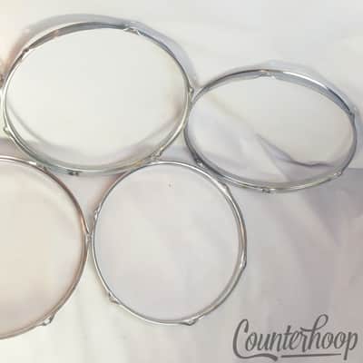Pearl 7x 13" Tom Drum Rims/Hoops 6-Hole Batter/Resonant Triple Flange Lot Taiwan image 6