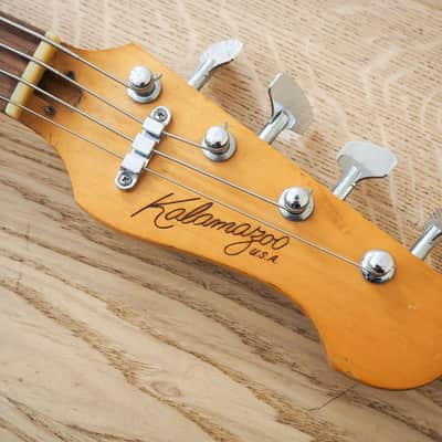 1966 Kalamazoo Bass KB-1 Vintage Short Scale Bass Guitar Cardinal Red EB-0 w/ohc image 4