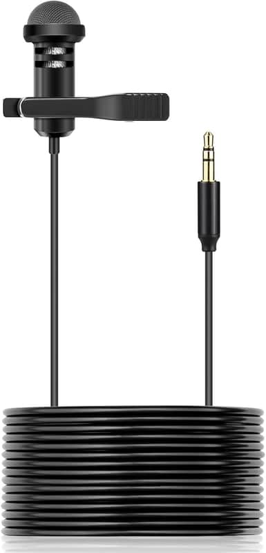 Lavalier Mic Compatible with  Black,Action Cameras, Media Mod, Max - Lapel Microphone 3.5mm, 10ft image 1