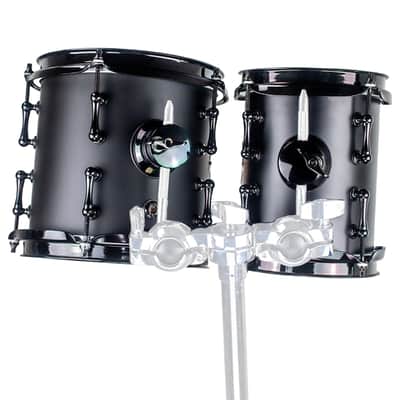 Sawtooth Hickory Series Concert Toms, 6" x 8" & 8" x 8" Matched Pair, Dual-Head Design, 6-Ply Hickory Shells, 3.2 mm Triple-Flange Hoops, Black Nickel Hardware, Chocolate Satin Finish image 4
