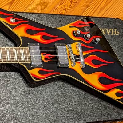 Hamer 1990's Standard Hot Rod Flames Crowned & Bound MIK Korean Guitar w/OHSC, EXC! image 2