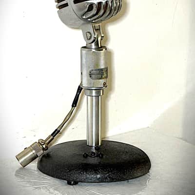 Vintage 1940's SHURE 556A Fatboy Dynamic Microphone, orig element w/cable, stand image 4