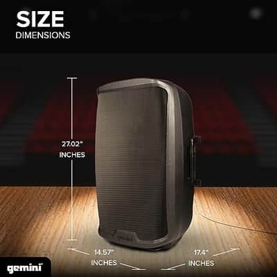 Gemini Sound AS-2115BT-PK 2000 Watt 15 Inch Woofer Professional Active Bluetooth DJ PA Speaker, Stand, Mic and Remote Set with Onboard 3-Channel. TWS Stereo Pairing/Linking and Pro Fly Points image 7