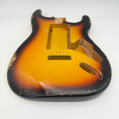 MJT Stratocaster Body Alder Relic Nitro 3-Tone Sunburst Light mjt6656 image 5