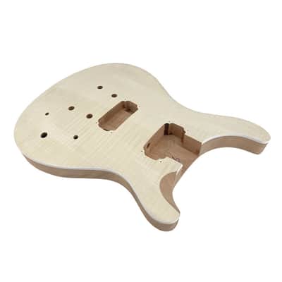 PRS Style Flame Maple Top DIY Electric Guitar – Mahogany Body & Neck – 22 Frets image 8