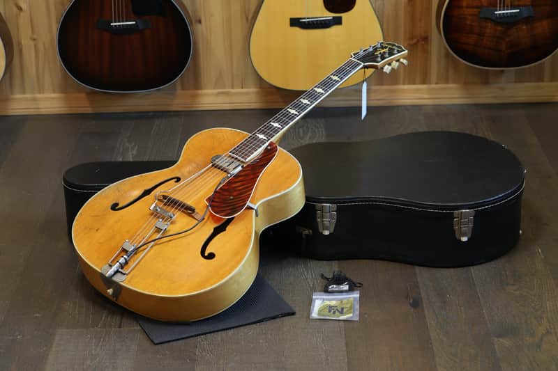1948 Epiphone Triumph w/ DeArmond Guitar Mike Archtop Guitar Natural + HSC image 1