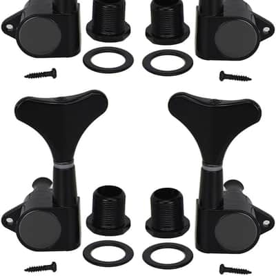Black 2R2L Bass Guitar Sealed Tuning Pegs Tuners Machine Heads Tuning Key Buttons for Precision Bass Jazz Bass image 1