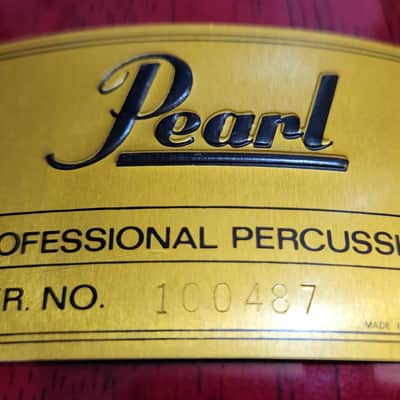 VINTAGE! Pearl Professional Series Oak Stave Short Congas 1990s - Cherry Red image 16
