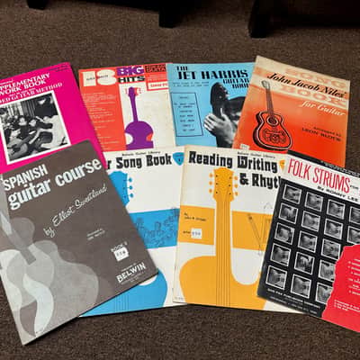 Used Vintage Retro Old Set of 8 different music books Spanish/Folk Guitar Song & Method image 1