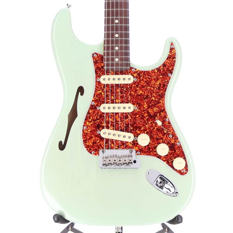 Fender Certified Pre-Owned American Professional II Stratocaster Thinline, Rosewood Fingerboard, Transparent Surf Green (J8) (10105) image 1