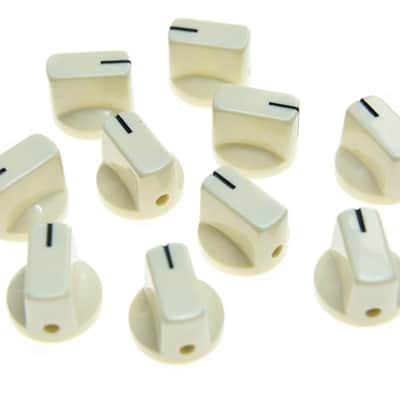 10 Pcs Guitar AMP Effect Pedal Knobs Pointer Knob with Set Screw Aged White image 1