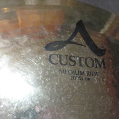 Zildjian 20" A Custom Medium Ride Cymbal 2002 - Present - Brilliant image 3