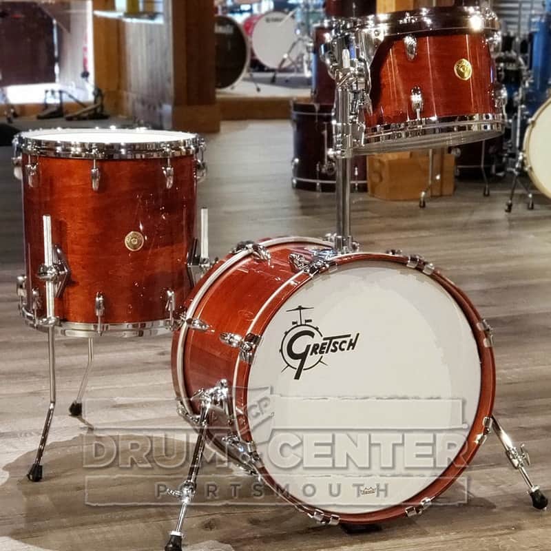 Gretsch USA Custom 3pc Jazz Drum Set 70s Dark Walnut Gloss image 1