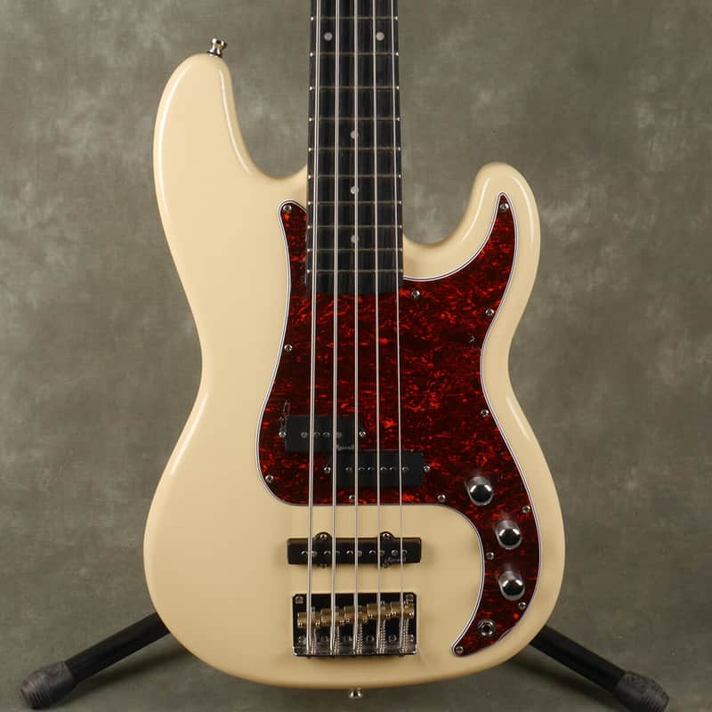 Harley Benton PJ-75 5-String Bass Guitar - White - 2nd Hand image 1