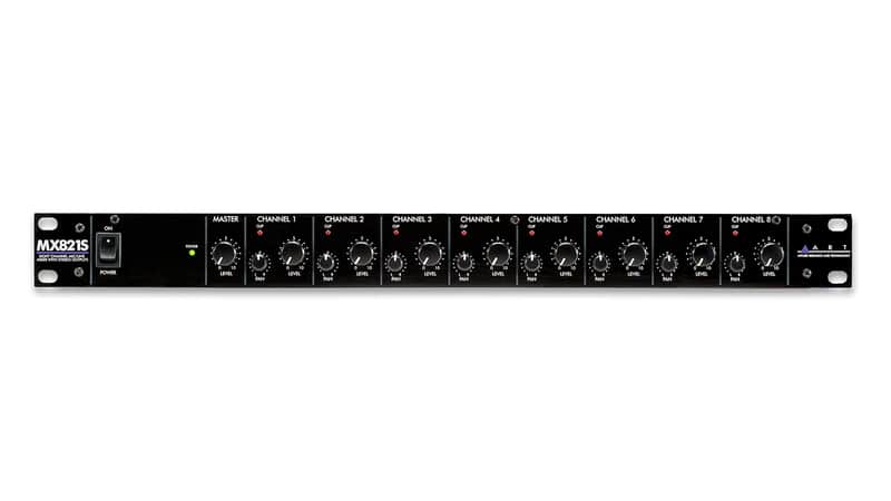 ART MX821S Eight Channel Mic/Line Mixer with Stereo Outputs, MultiColored image 1