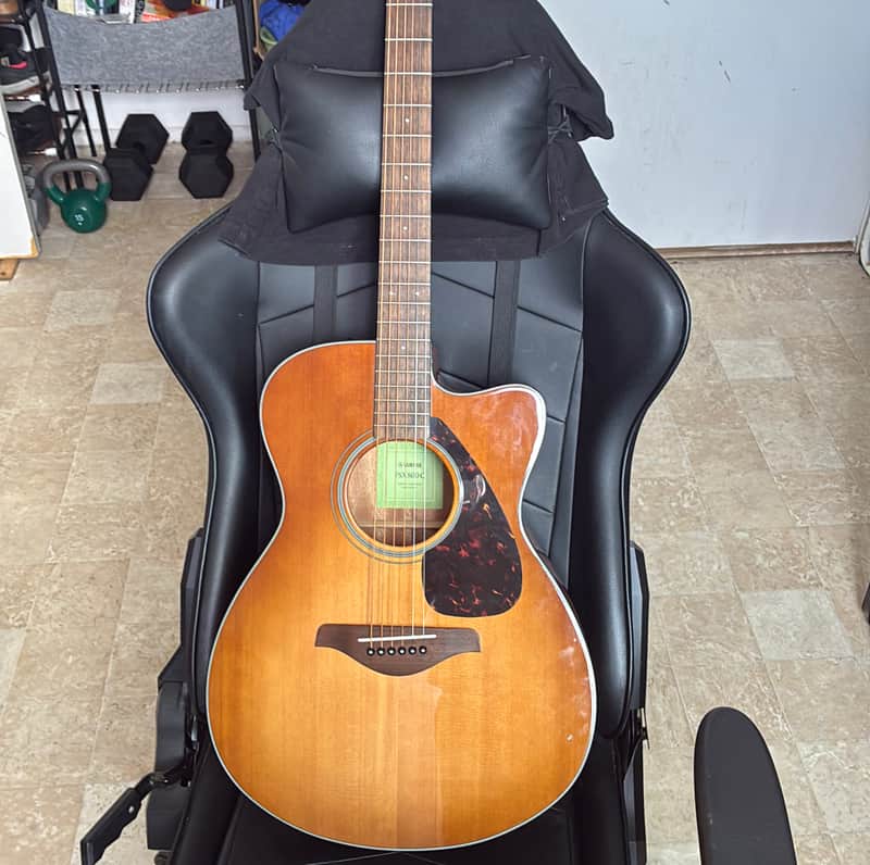 Yamaha FSX800C-SDB Solid Spruce Top Concert Cutaway Acoustic/Electric Guitar 2010s - Sandburst