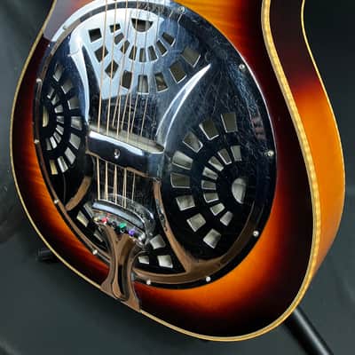Tyler Mountain Square Neck Resonator Guitar Flamed Vintage Sunburst Finish image 9