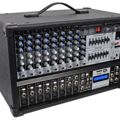 Rockville RPM109 12 Channel 4800w Powered Mixer, 7 Band EQ, Effects, USB, 48V image 2