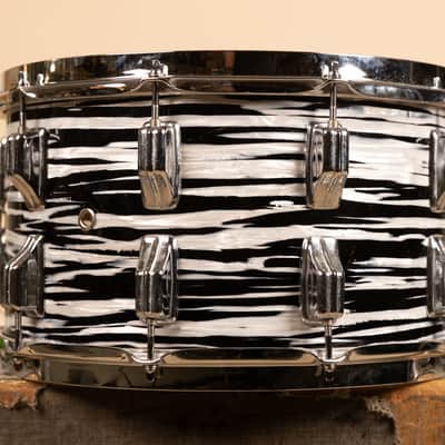 Vintage Newsound 8x14 White Tiger Pearl Snare Drum image 2