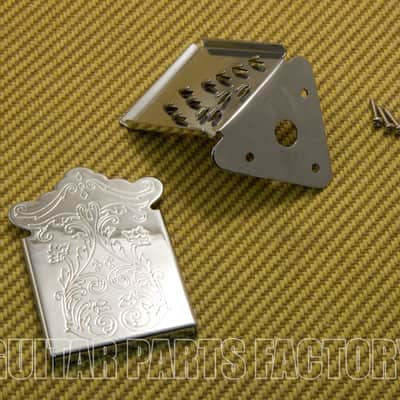 MANDO-TC Chrome Clamshell Mandolin Tailpiece w/ Fillagree Screw Body Mount