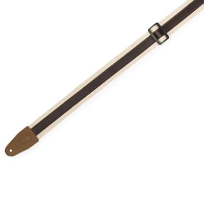 Levy's MC2CG 2-inch Cotton Combo Guitar Strap - Dark Brown Leather on Natural Co image 4