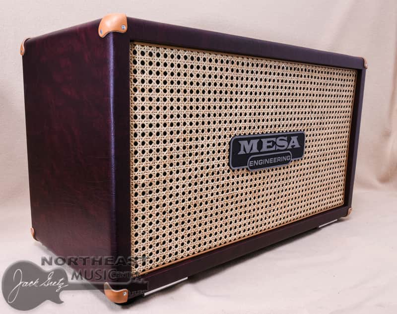 Mesa Boogie 2X12 Recto Horizontal Closed Back Cabinet - Wine Taurus, Wicker Grille image 1
