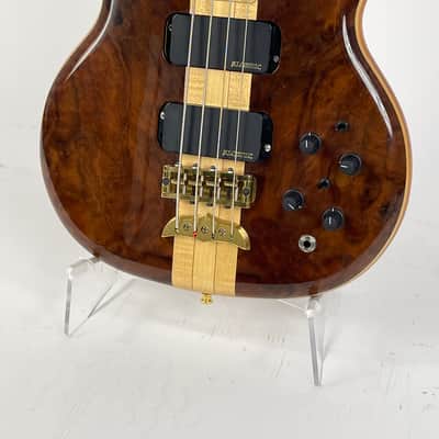 1998 Alembic Stanley Clarke Signature Standard Bass Natural Flame Walnut Short Scale image 3