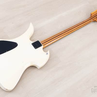 1989 BC Rich Mockingbird Bass MB-857 Vintage PJ Bass Snow White, Japan image 14