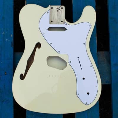 Eden Premier Series Semi-Hollow Alder Body Telecaster Guitar Vintage White image 1