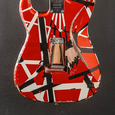 EVH Striped Series Frankenstein Frankie - Red w/Black and White Stripes image 4