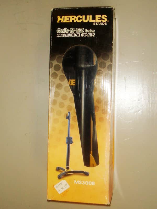 Hercules MS300B Lo-Pro Tilting H-Base Straight Mic Stand image 1