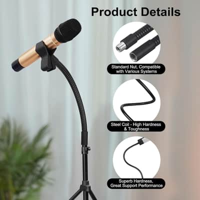 20-Inch Flexible Gooseneck Tubing, 1/4"-20 Female to Male Thread Universal Arm Gooseneck Extension Holder for Microphone, Tripod Phone, Camera, LED Video Lights 2 Pack image 2
