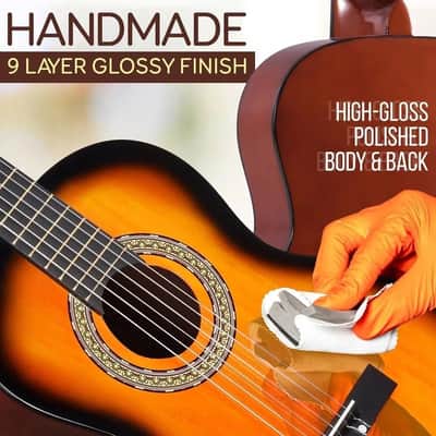 36'' -Inch 6-String Classic Guitar - 3/4 Size Scale Guitar (Sunburst) image 2