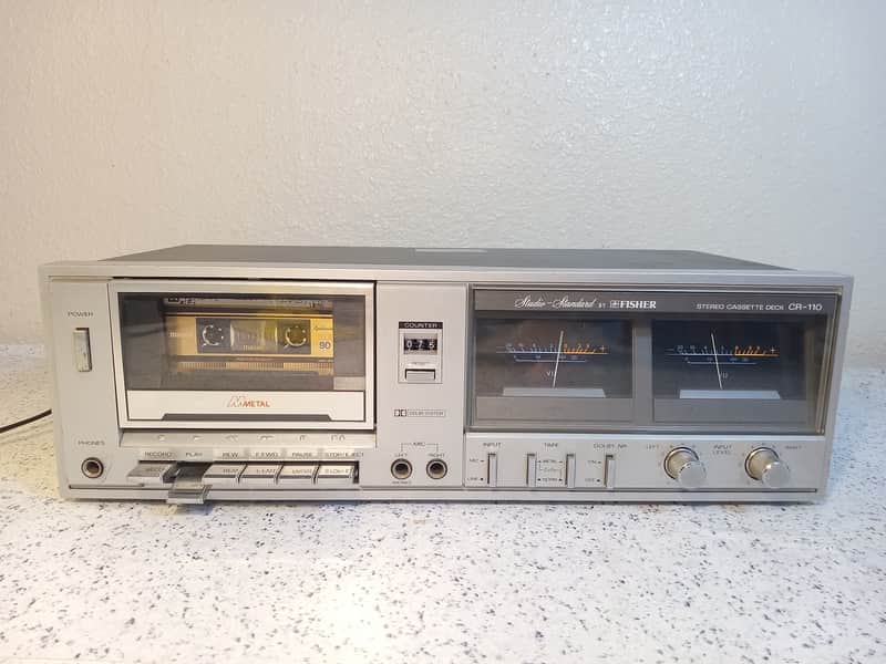 Fisher CR-110 Cassette Tape Deck Vintage 80s Japan Silver 1980