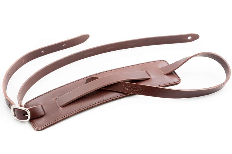 Right On Straps Leathercraft Adjustable Slim Guitar Strap - Brown image 1