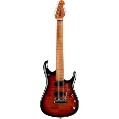 Ernie Ball Music Man JP15 7 7-String Flamed Maple Top Electric Guitar Regular Tiger Eye image 3