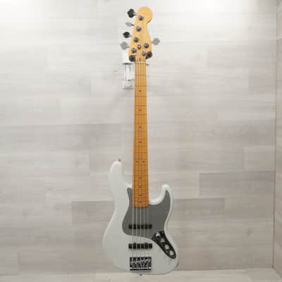 Used Fender American Ultra II Jazz Bass V Bass Guitar White image 1