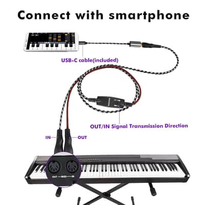 Midi Cable, Midi To Usb Interface Cable 4.5Ft,Midi Interface In-Out To Usb Cord Adapter With Indicator For Piano Keyboard To Pc Mac Laptop,Arranger Keyboard Tool image 4