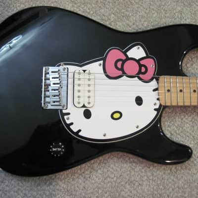 Black 2005 Fender Squier HELLO KITTY Stratocaster Guitar Full Size