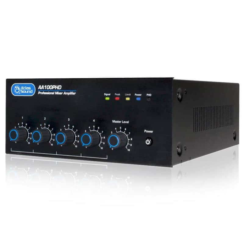 Atlas Sound AA100PHD 100-Watt 4-Channel Mixer Amplifier 2022 - Present - Black image 1