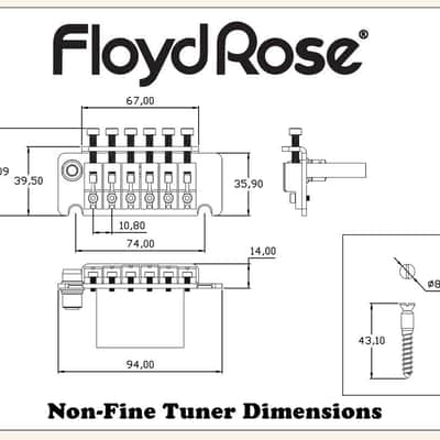 Authentic Floyd Rose Non-Fine Tuner Tremolo System - Satin Gold image 2