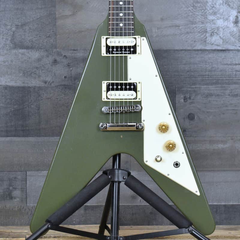 Pre-Owned Gibson Flying V Tribute - Satin Olive Drab with Hardshell Case image 1