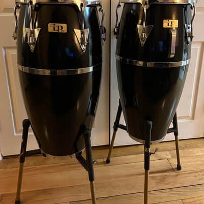 Latin Percussion Palisades Park, NJ Conga Set w/ Original Bags and Stands 1970s - Black image 1